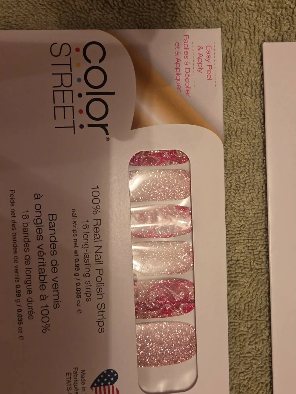 Color Street Pink Glitter & Marble Nail Strips